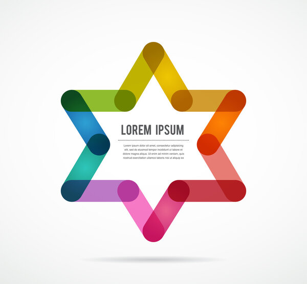 Jewish sign  colorful star of magen david 