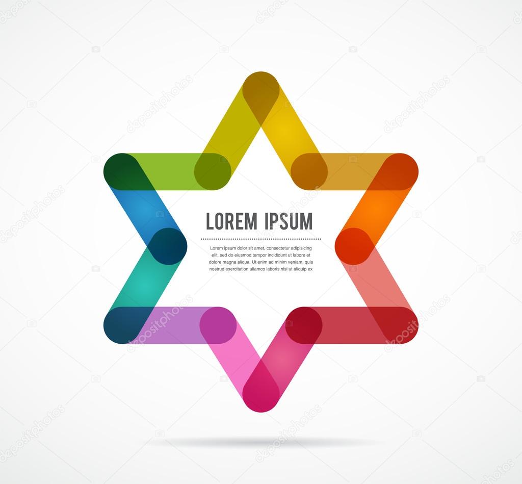 Jewish sign  colorful star of magen david 