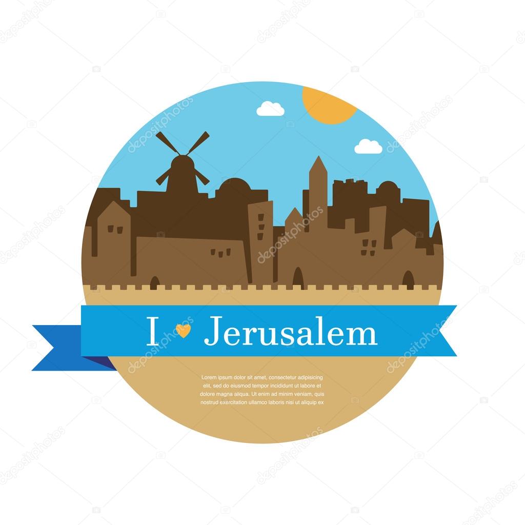 skyline of old city of Jerusalem