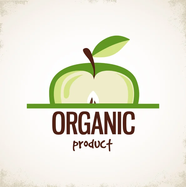 Ikona jabłko pokrojone. produkt ekologiczny — Wektor stockowy