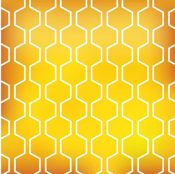 Patrón de miel sobre fondo amarillo — Vector de stock