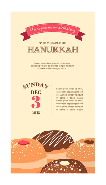 Feliz cartão de saudação Hanukkah, convite do partido — Vetor de Stock