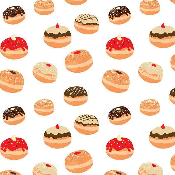 Векторный рисунок хануки с вкусными пончиками — стоковый вектор