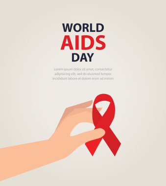 Sağlık ve tıp kavramı, kırmızı AIDS bilinçlendirme şerit tutan eller