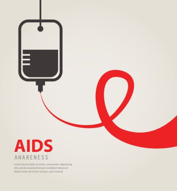 Kan Bağış torbası AIDS kırmızı kurdele şeklinde tuplü