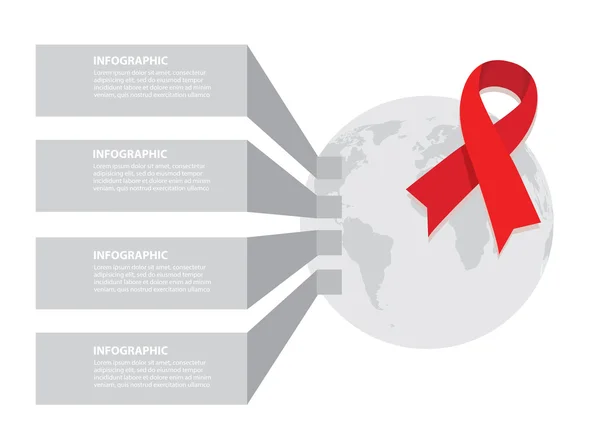 Hiv とエイズのインフォ グラフィック。世界エイズデー — ストックベクタ