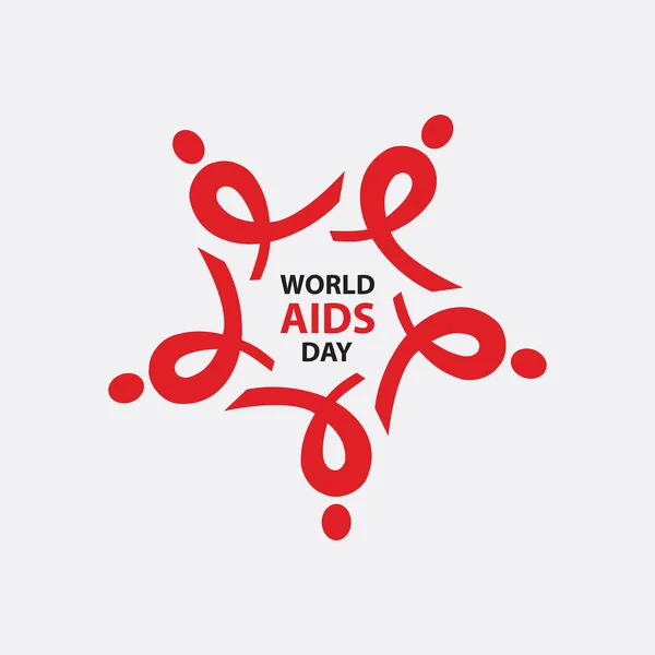 Světový den Aids. AIDS stuha uspořádány jako hvězda. vektorové Logo Design. — Stockový vektor