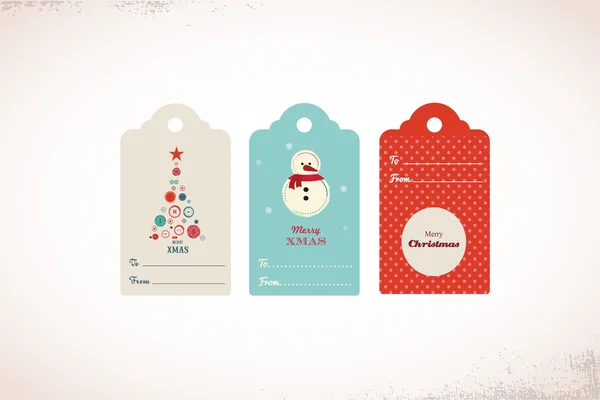 Verzameling van cute gebruiksklare kerstcadeau tags — Stockvector