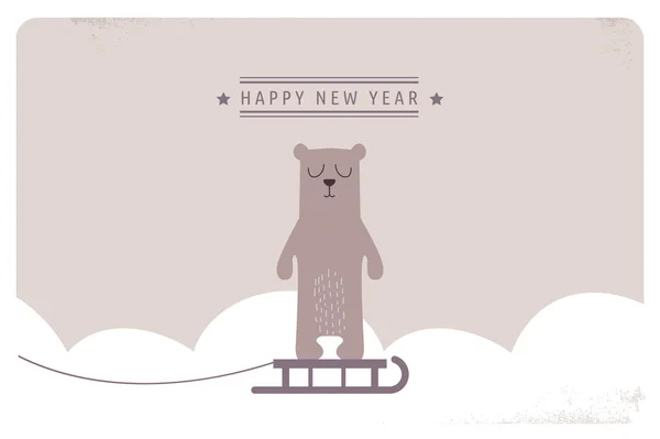 Cute happy new year greeting card design. — Stock Vector