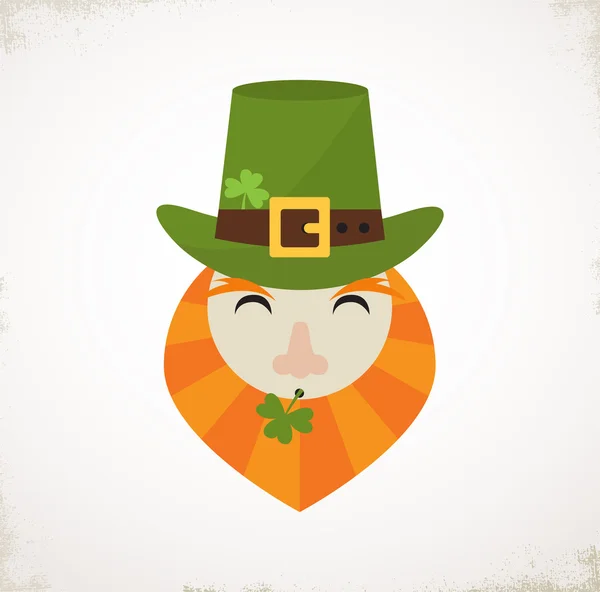 St Patricks Günü kutlu olsun. Bira, St Patricks Günü tasarım ile İrlandalı adam — Stok Vektör