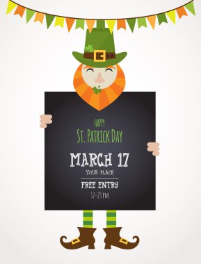 İrlandalı adam tutarak siyah kurulu. mutlu St Patricks Günü