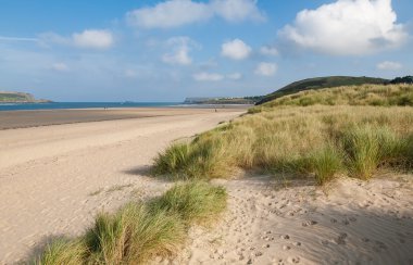 Sand Dunes at Daymer Bay on the Camel Estuary, Cornwall, England clipart
