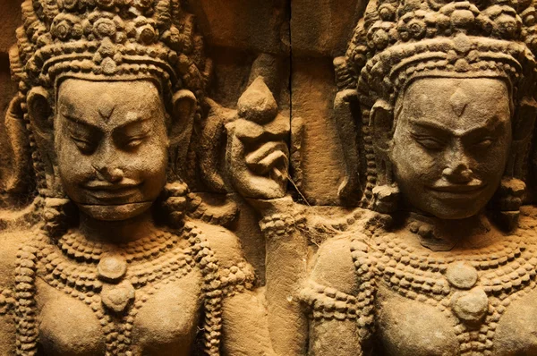 Reliefs of Aspara at Angkor — Stock Image Reliefs of Aspara at Angkor Royalty Free Stock Photos