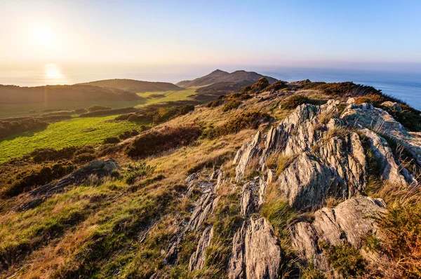 Sun setting over Morte Point, North Devon — Stock Photo, Image