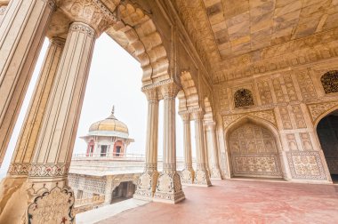 Marble Palaces in Agra Fort, India  clipart