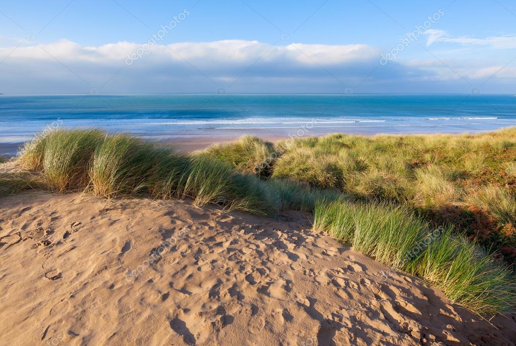 Dunes De Sable Sur La Plage Woolacombe Photographie Antb
