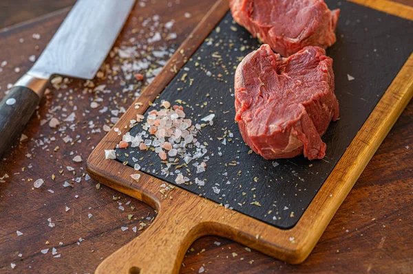 Grama Hereford crua alimentado lombo de carne — Fotografia de Stock