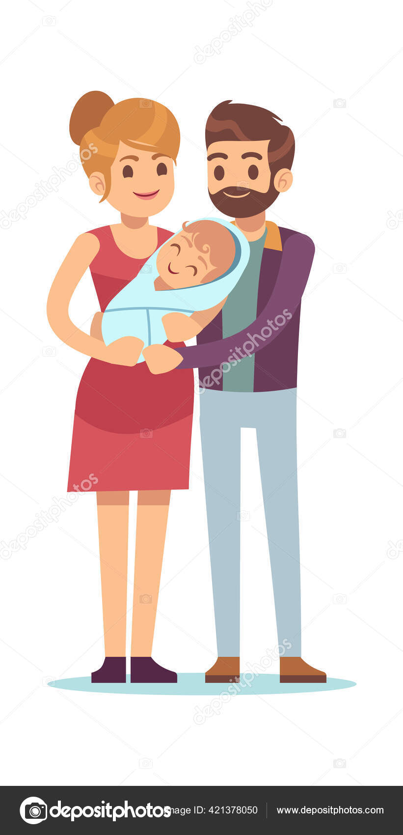 Padres Felices Con Recien Nacidos Mama Y Papa Con El Nino Marido Y Esposa Abrazando Al Padres Felices Con Recien Nacidos Mama Y Papa Con El Nino Marido Y Esposa Abrazando Al