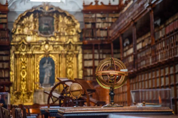 Palafoxiana Bibliotheek Van Puebla Mexico Oud Met Houten Meubels Duizenden — Stockfoto