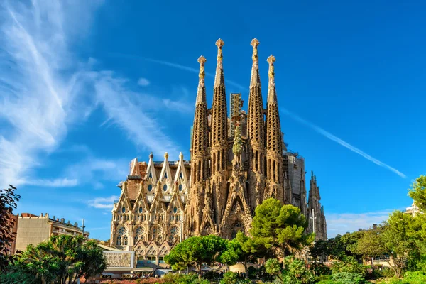 İsa'nın Doğuşu cephe Barcelona'da Sagrada Familia Katedrali — Stok fotoğraf