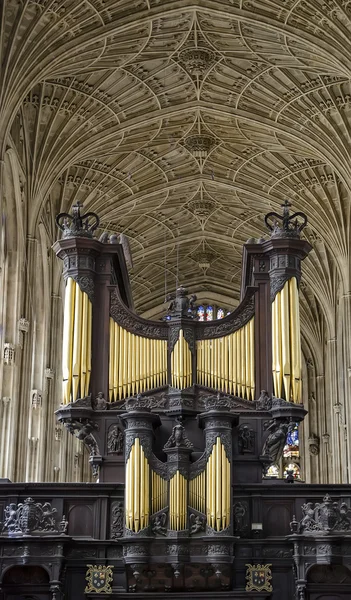 Orgeln i Kings College chapel i Cambridge — ストック写真