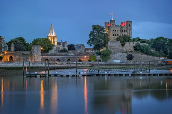 Történelmi Rochester alkonyatkor — Stock Fotó