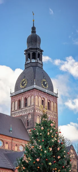 Riga kathedraal van Saint Mary met Kerstmis — Stockfoto