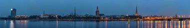 Night panorama of Riga, capital of Latvia clipart