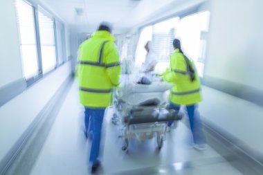 Motion Blur Stretcher Gurney Child Patient Hospital Emergency clipart