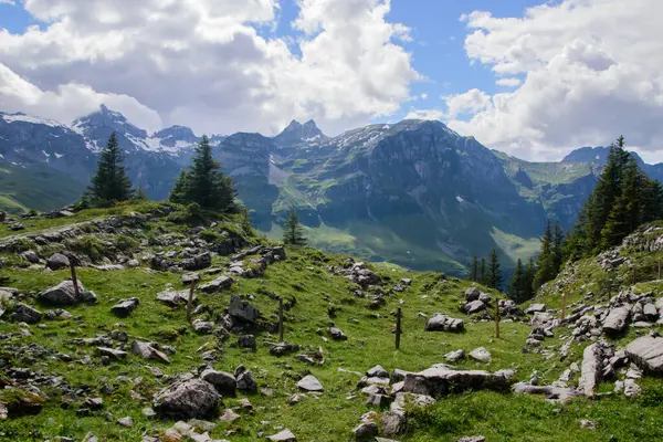 Αλπικό Τοπίο Στην Ελβετία Τραβήχτηκε Κοντά Στο Χωριό Muotathal Στο — Φωτογραφία Αρχείου