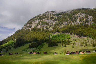 Alp dağı manzaralı. Liechtenstein 'in başkenti Vaduz yakınlarında çekildi.