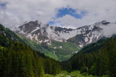 Alp dağı manzaralı. Liechtenstein 'in başkenti Vaduz yakınlarında çekildi.