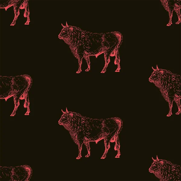 Plantilla Con Toros Sobre Fondo Color — Foto de Stock