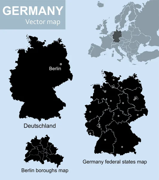 Mapy Německa — Stockový vektor