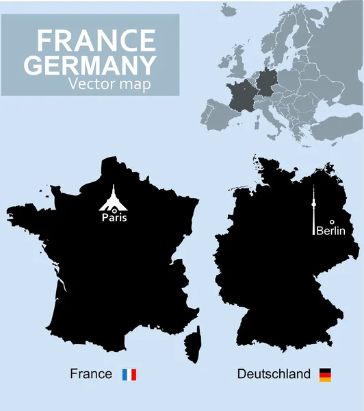 Franciaország és Németország — Stock Vector