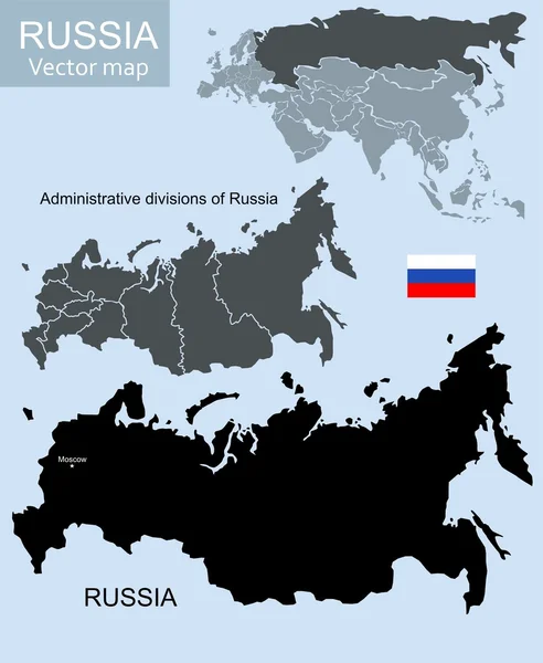 Χάρτης της Ρωσικής Ομοσπονδίας — Διανυσματικό Αρχείο