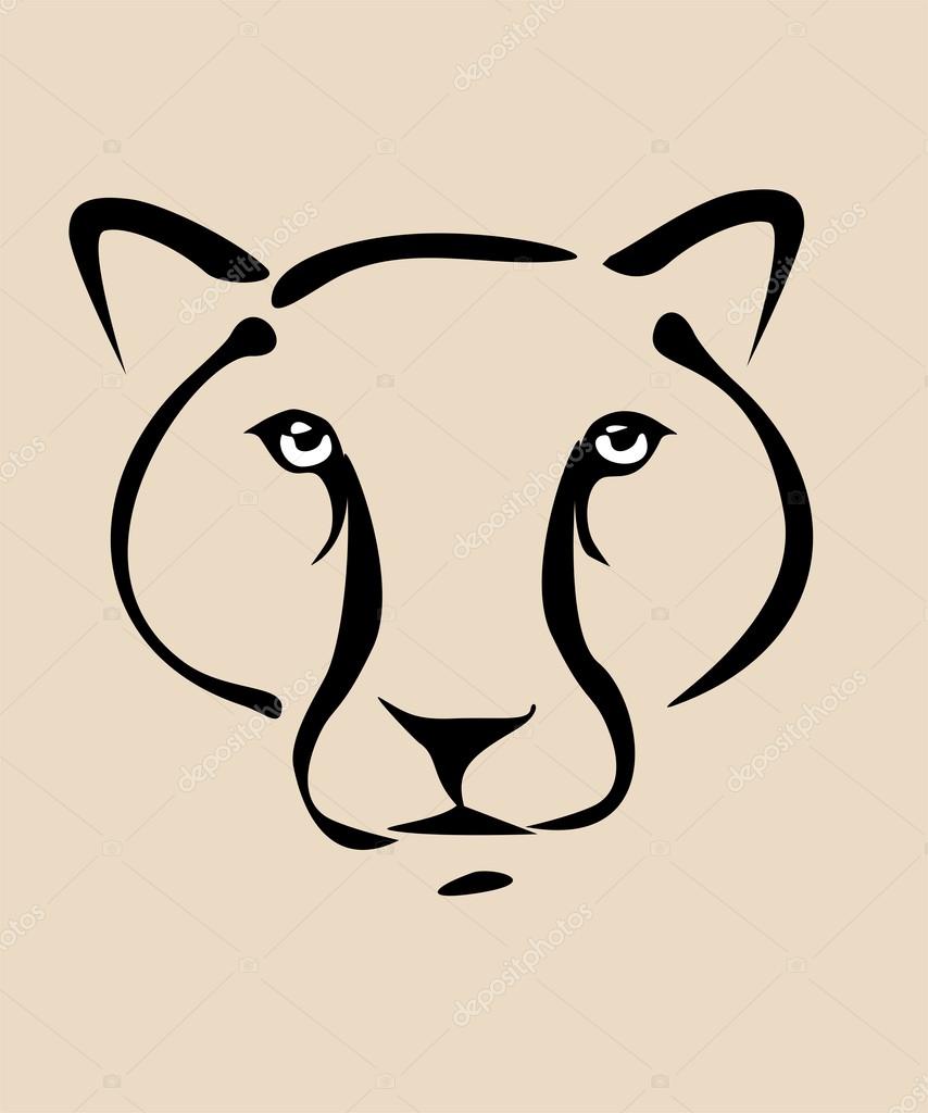 Feline head vector symbol