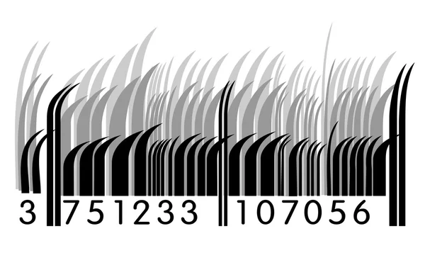 Grass barcode illustration — Stock Vector