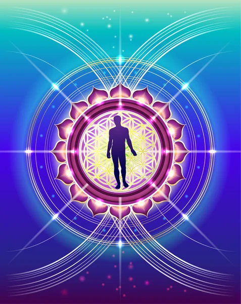 Sacred Geometry of human life — Stock Vector