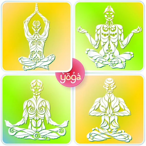 Yoga Empat Logo - Stok Vektor