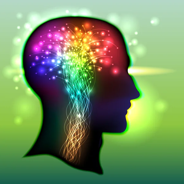 Emberi agy idegsejtek színe — Stock Vector