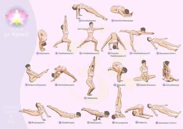 Yoga für Anfänger - lll day — Stockvektor