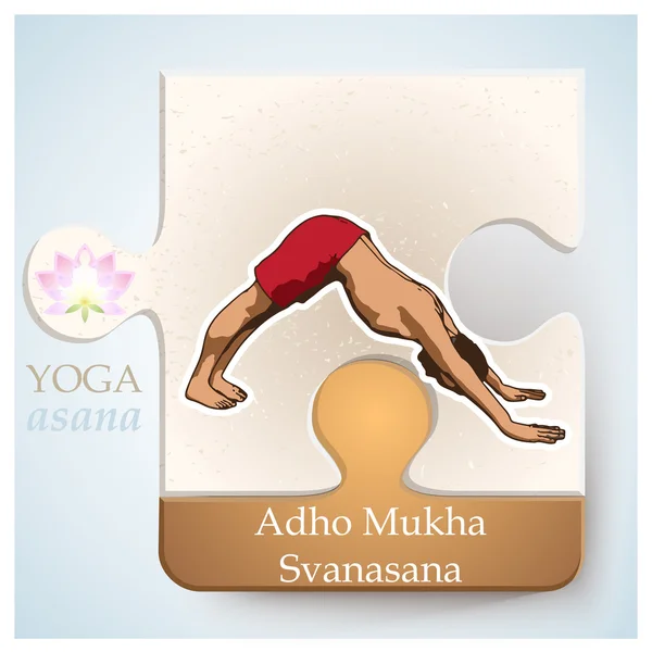 Joga Asana Adho Mukha Svanasana — Wektor stockowy