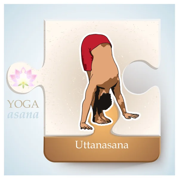 Yoga Asana Uttanasana — Wektor stockowy