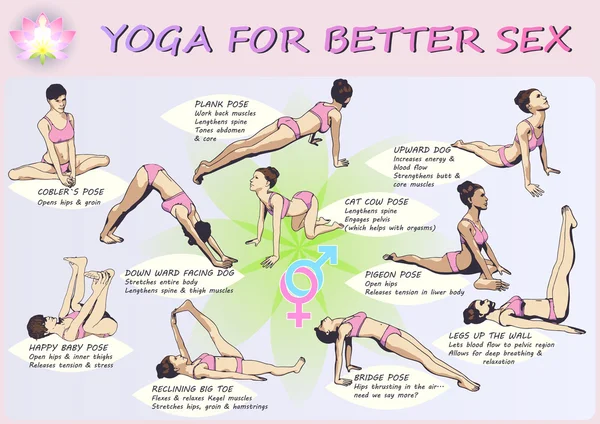 Yoga para melhor sexo — Vetor de Stock