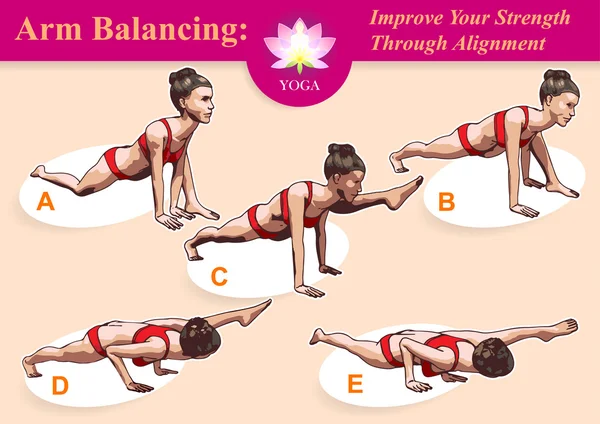 Yoga arm balansering — Stock vektor