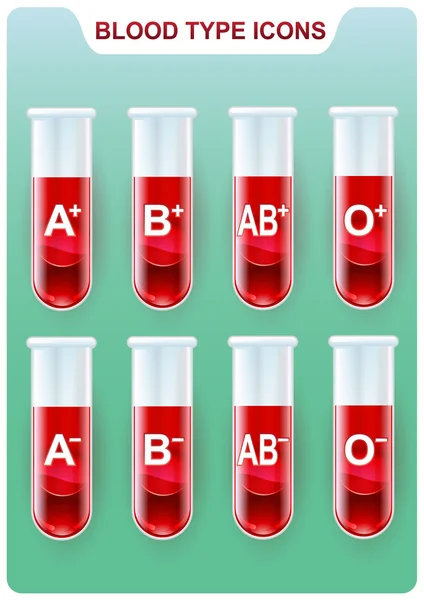 Εικονίδια τύπους του αίματος — Διανυσματικό Αρχείο
