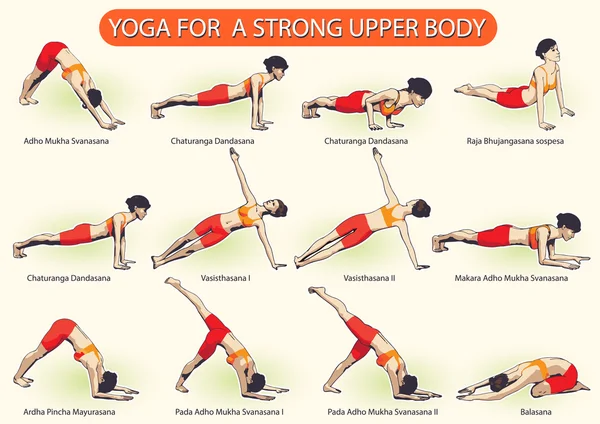 Yoga für starken Oberkörper — Stockvektor