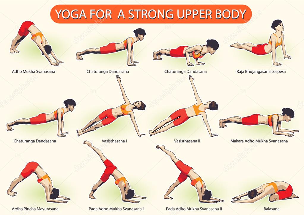 YOGA For Strong Upper Body Stock Vector by ©Sergey7777 94824042