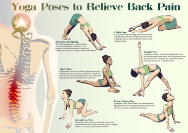 Sırt ağrısı rahatlatmak için yoga Poses